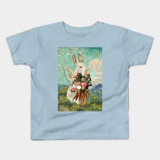 Easter Bunny Bouquet Van Gogh Cypresses Mashup Kids T-Shirt